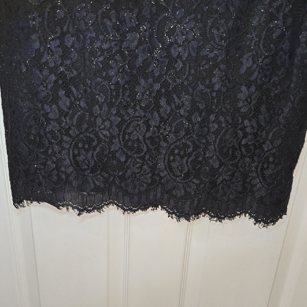 Banana Republic Black Lace Mini Dress Size 8 - Picture 7 of 9